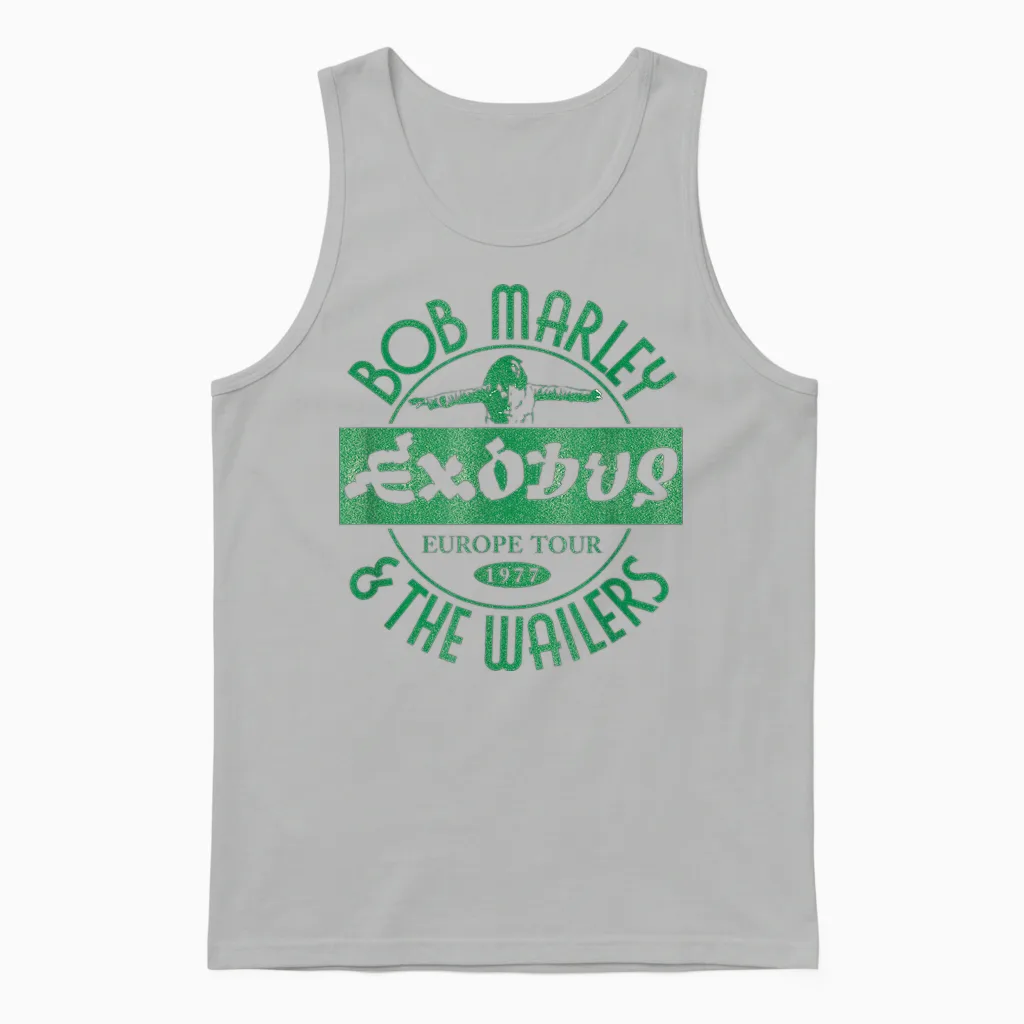 Bob Marley Exodus Europe Tour 1977 Weiß Unisex Tank Top in Ash