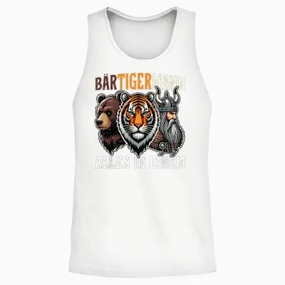 Bärtigermann Spruch Lustiger Bartiger Mann Wikinger Runen Hu Unisex Tank Top - White