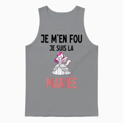 Evjf Je M'en Fou Je Suis La Mariée Chat Dab Humour Unisex Tank Top - Sport Grey
