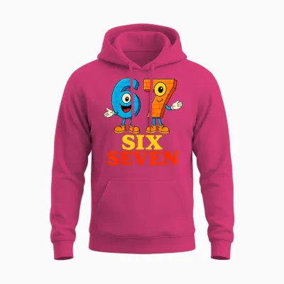 67 Six Seven 6-7 Funny Italian Brainrot Funny Game Meme For Unisex Hoodie - Heliconia