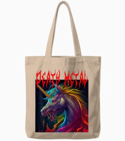 Metal Festival Metalhead Einhorn Death Metal Metalcore Tote Bags - Natural