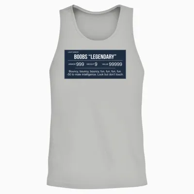 Boobs Legendary Funny Unisex Tank Top - Ash