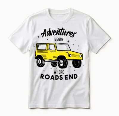 Adventures Begin Where Roads End Unisex T-Shirt - White