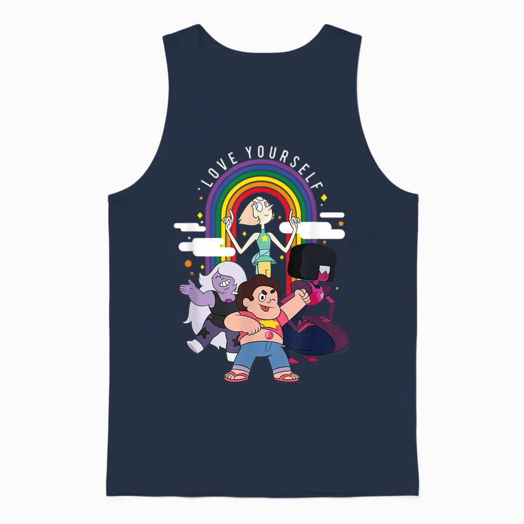 Steven Universe Pride Group Shot Love Yourself Unisex Tank Top in Navy
