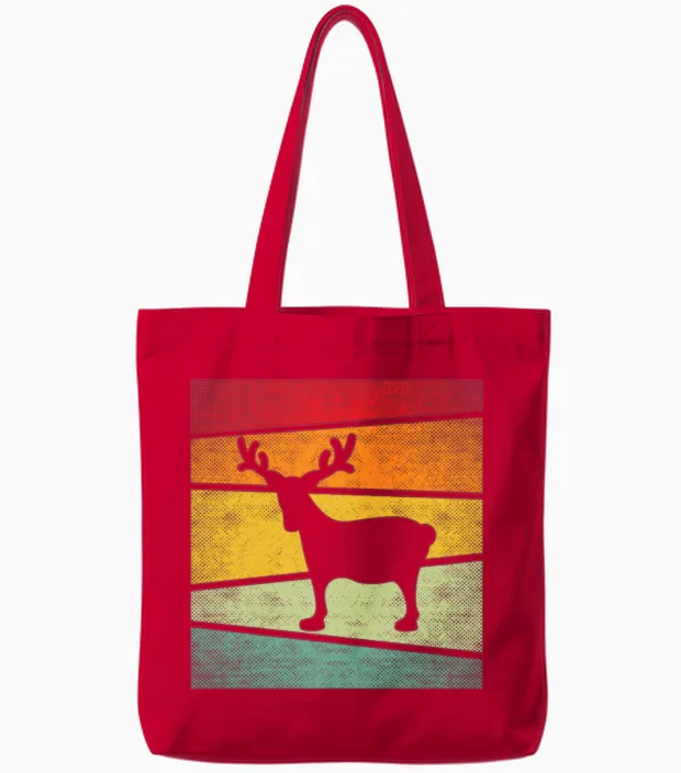 Moose Retro Tote Bags in Red
