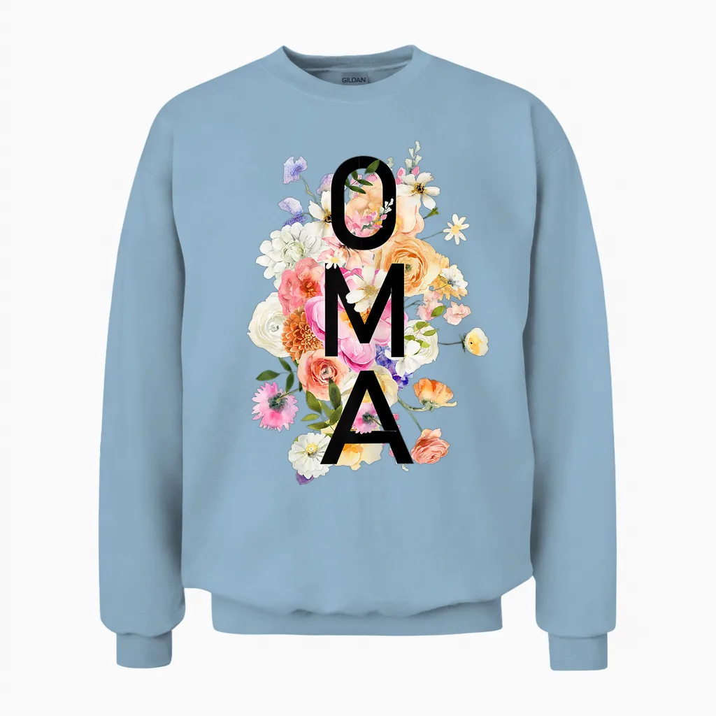 Oma Wildblumen Oma Frauen Muttertag Weihnachten Unisex Sweatshirt in Light Blue