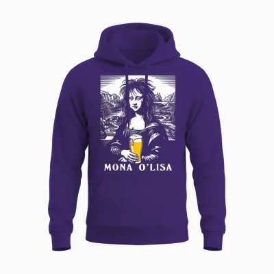 Bière Drôle Irlandaise Mona Lisa Hangover Beer Lover Unisex Hoodie - Purple