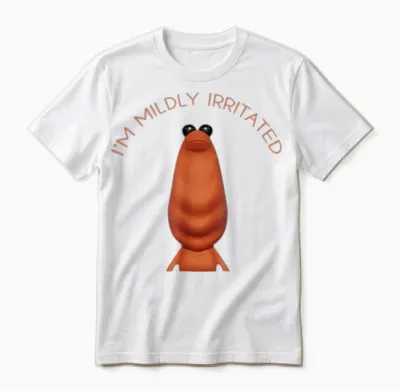 I'm Mildly Irritated Marcus the Worm Funny Meme Women Men Unisex T-Shirt - White