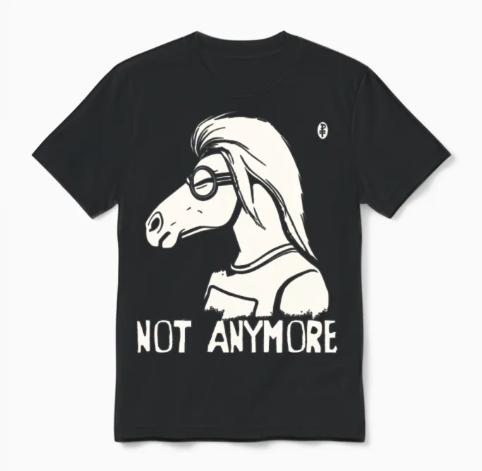 Not Anymore Horse - Lovers Unisex T-Shirt in Black