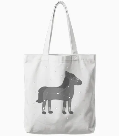 Horse Constellation Tote Bags - White