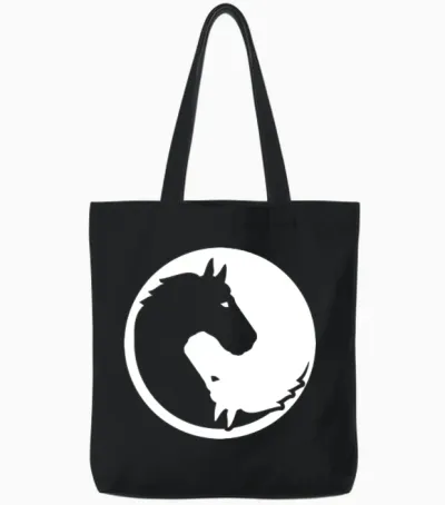 Horse Tote Bags - Black