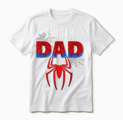 Mens Spider Dad Design Father's Day Matching Family Birthday Unisex T-Shirt - White