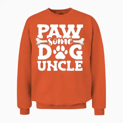 Paw Some Dog Uncle Doggy Bone Animal Lover Dog Unisex Sweatshirt - Orange
