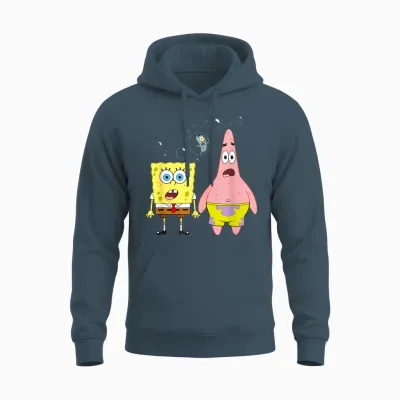 Sponge Bob Squarepants Patrick Star Squidward Bubbles Unisex Hoodie - Dark Heather