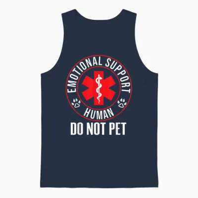 Emotional Support Human Do Not Pet - Service Dog Love Humor Unisex Tank Top - Navy