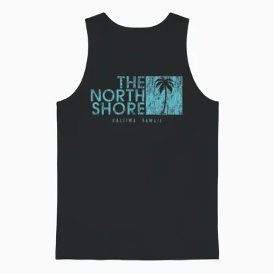 The North Shore Hawaii Palm Tree Style Unisex Tank Top - Black