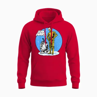 Star Wars Christmas C-3po & R2-D2 Snow Globe Unisex Hoodie - Red