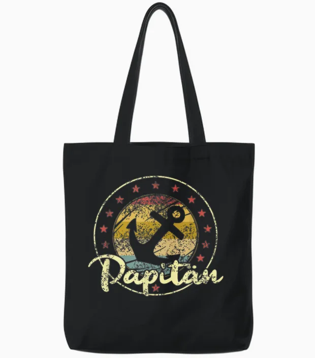 Papitän Vatertag Bester Papa Anker Norden Kapitän Tote Bags in Black