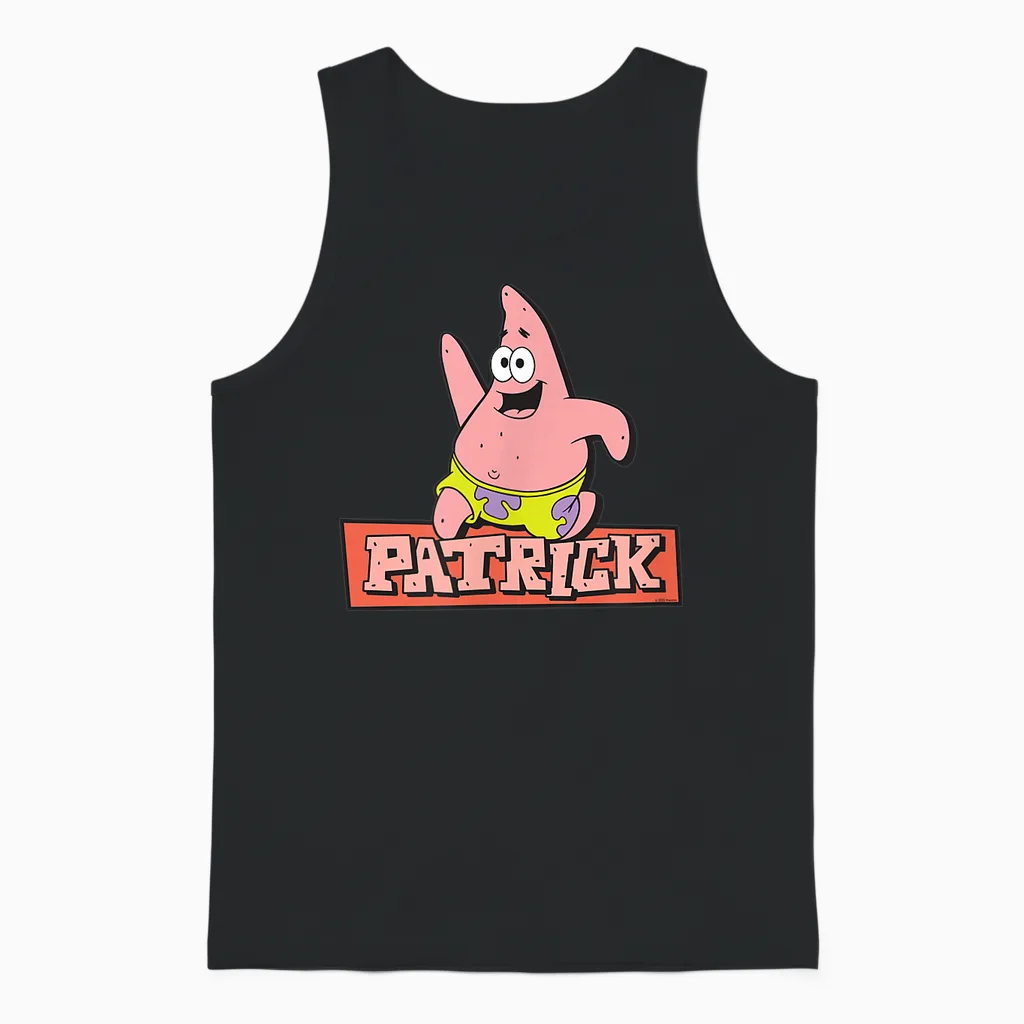 Sponge Bob Patrick Character Unisex Tank Top in Black