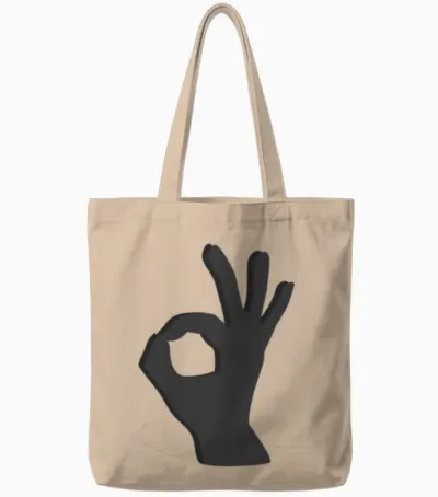 Ok Hand Tote Bags - Natural