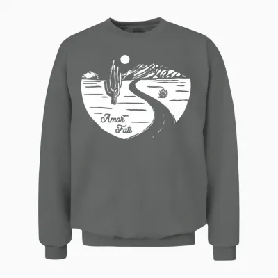 Stoic Quote Amor Fati Desert Night Sky Unisex Sweatshirt - Graphite Heather