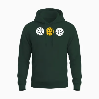Pickle Ball Gift - 3 Ball Pickleball Unisex Hoodie - Forest