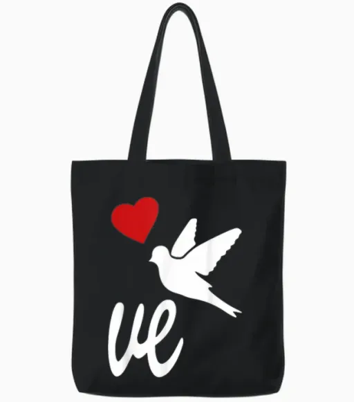 Ensemble Couple Assortis Amour Gauche Droite St Valentin Tote Bags - Black