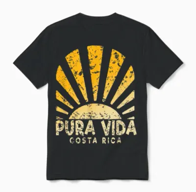 Pura Vida Costa Rica - Costa Rica Sunshine Unisex T-Shirt - Black