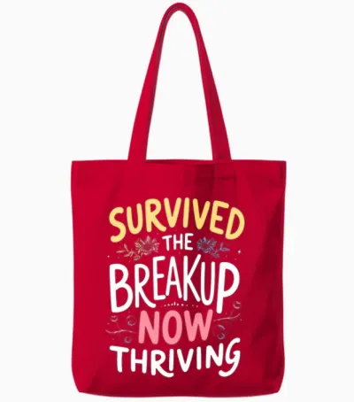 Breakup Empowerment Self-Love Fresh Starts Tote Bags - Red