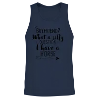 Boyfriend - Horse — Lovers Unisex Tank Top - Navy – 2