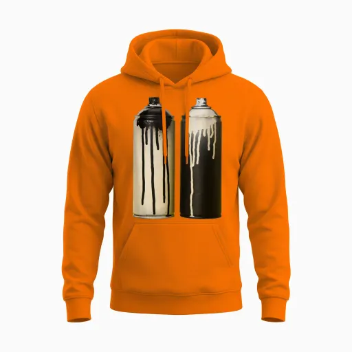 Spray Cans Paint Cans for Urban Graffiti Art T-Shirt, Black, S Unisex Hoodie - Safety Orange