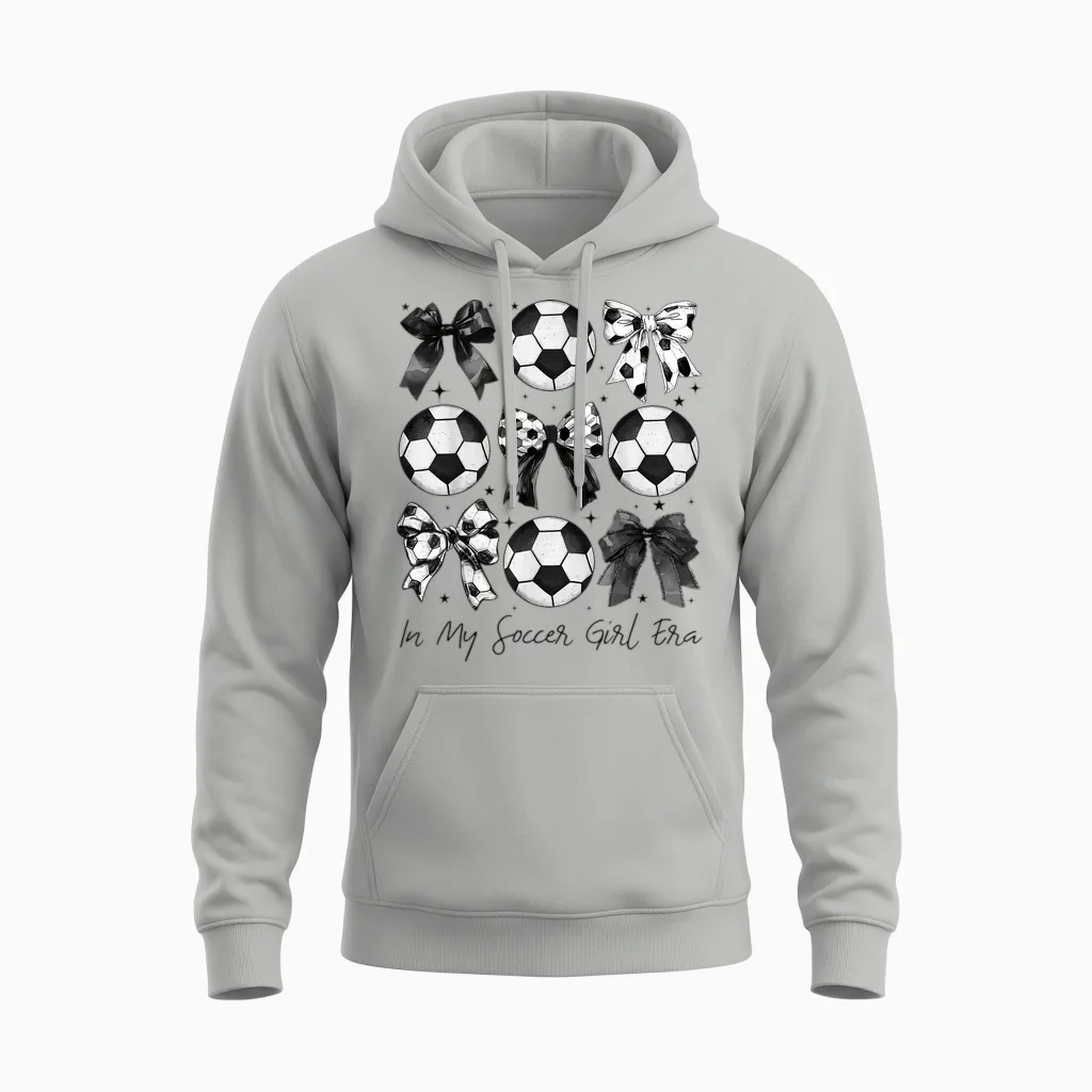 Soccer Shirt in My Soccer Girl Era Retro Groovy Soccer Girl Unisex Hoodie in Ash