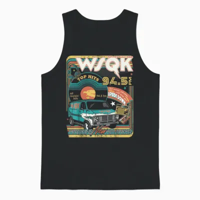 Stranger Things Season 5 Wsqk Hawkins New Hitmaker Retro Unisex Tank Top - Black