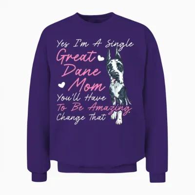 Dog Breeder Dog Owner Mom Great Dane Mom Unisex Sweatshirt - Purple