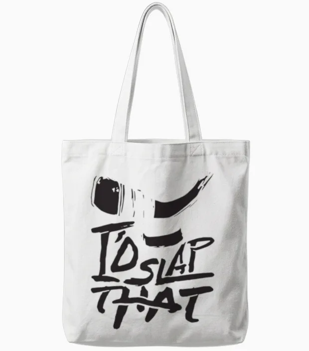 I D Slap That Hockey Tote Bags in White
