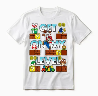 Super Mario Get on My Level Game Play Unisex T-Shirt - White