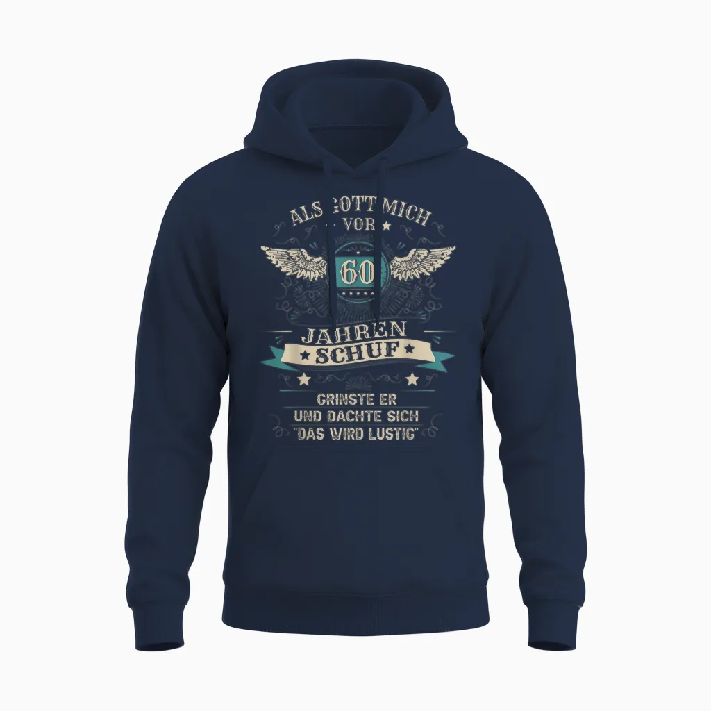 60. Geburtstag Mann Frau 60 Jahre 1966 Deko Lustig Geschenk Unisex Hoodie in Navy