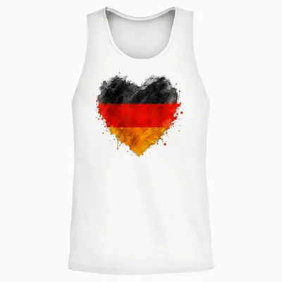 Deutschland Herz T-Shirt Mit Der Deutschen Flagge - Germany Unisex Tank Top - White