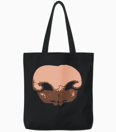 Giant Dog Nose Tote Bags - Black