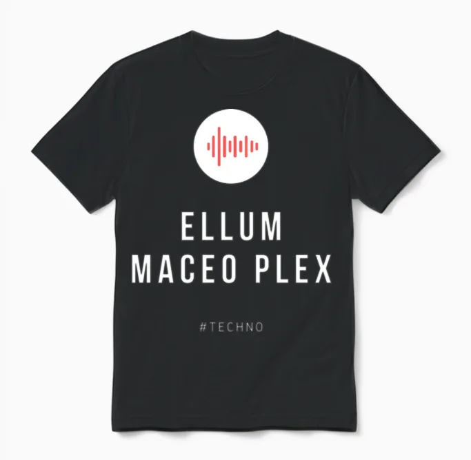 Ellum Maceo Plex Tshirt Techno Funny Unisex T-Shirt in Black