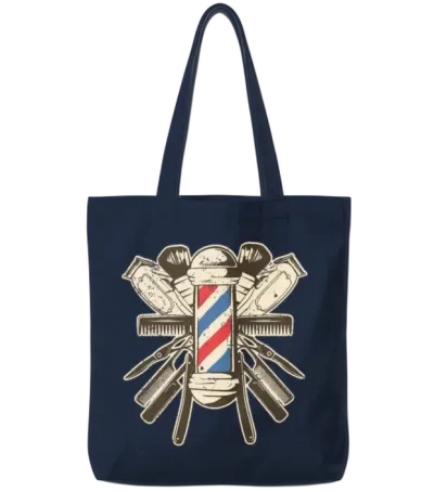Barber Accessories - Hairdresser Beard Hairstyle Tote Bags - Navy