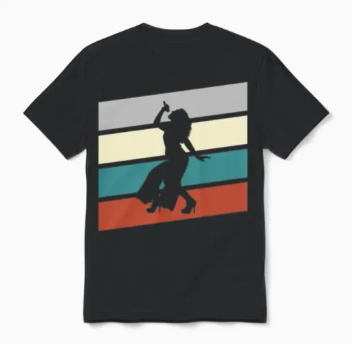 Singer Retro Unisex T-Shirt in Black
