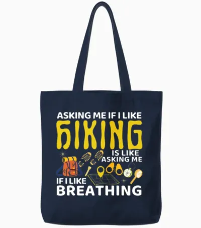 Hiking Lovers,hiking Quote,hiking Gifts Tote Bags - Navy