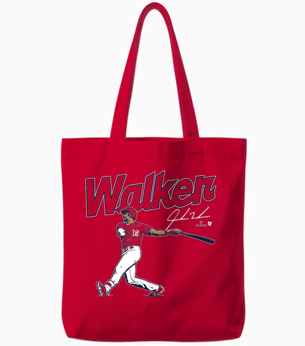 Jordan Walker - Swing - St. Louis Baseball Tote Bags in Red
