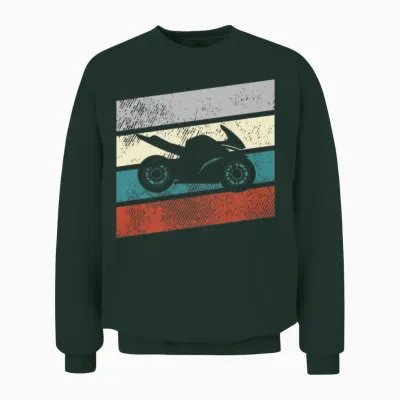 Motorcycle Retro Unisex Sweatshirt - Forest