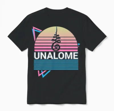 Unalome Retro Unisex T-Shirt - Black