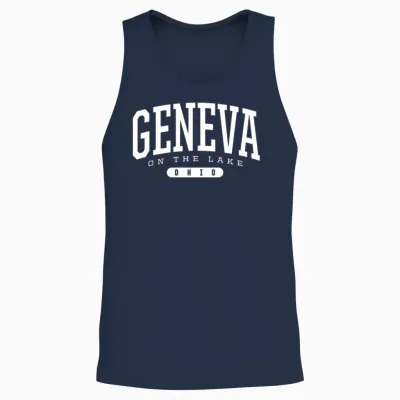 College Style Geneva-On-The-Lake Ohio Unisex Tank Top - Navy