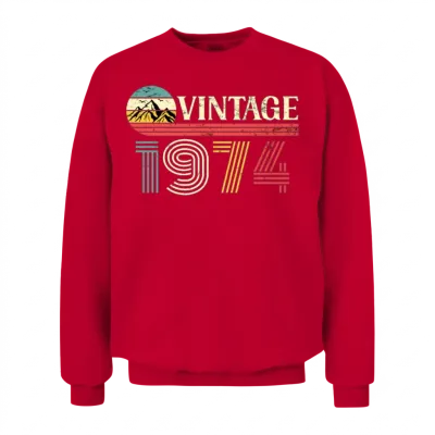 Funny Birthday Born in 1974 Limited Edition Unisex Sweatshirt - Red