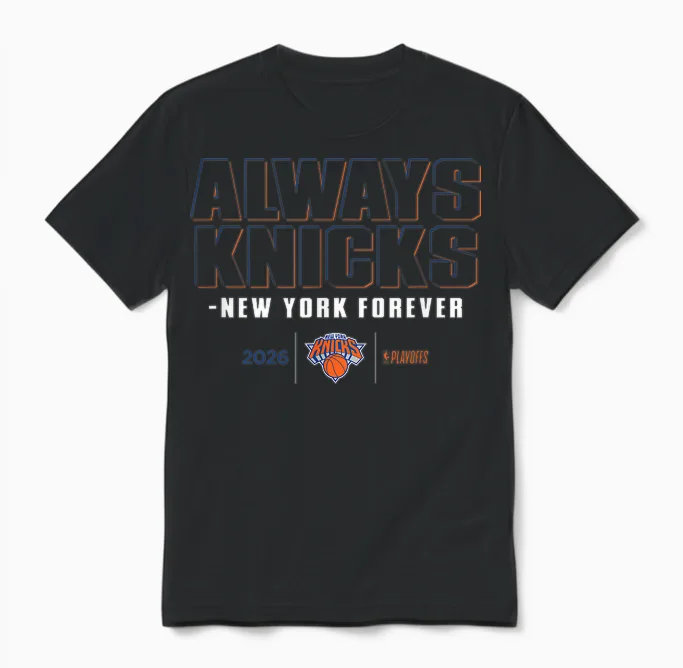 Nba 2026 Playoffs Mantra Knicks Shadow Realm Unisex T-Shirt in Black
