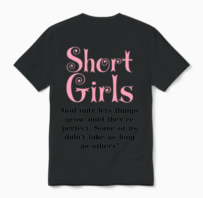 Short Girls Unisex T-Shirt in Black